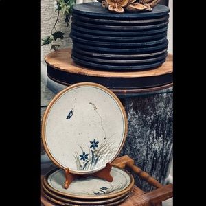 hand-painted stoneware dinner plates (set of 4)